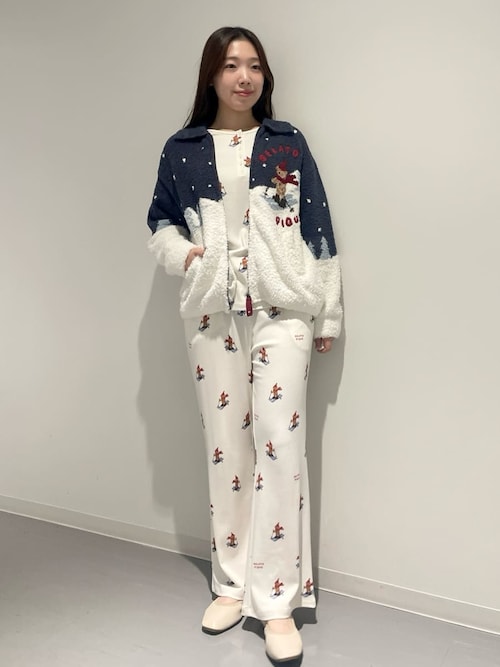 HOLIDAY】スキーベア柄ロンT（ルームウェア/パジャマ）｜gelato pique