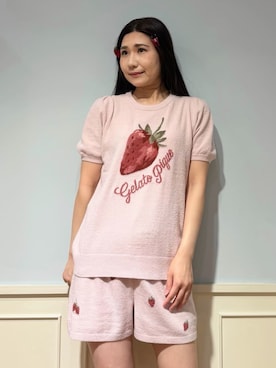 「アイテム（その他ルームウェア、レッド系）」を使った、gelato piqueさん（レディース・158cm）の夏コーディネート