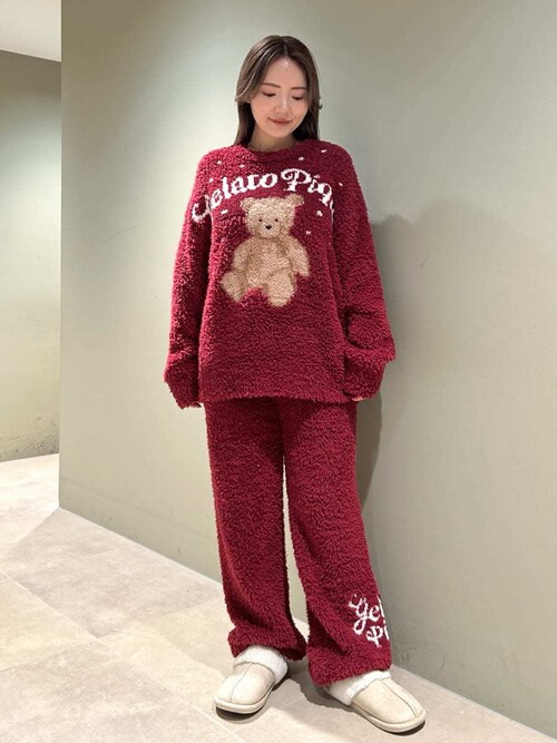 Gelato Pique ホリデースノーベアテディベア ルームウェアセット赤 2025 HOLIDAYS WITH GELATO PIQUE 🧸🎁🎄 ぬくもりに包まれる、 特別な