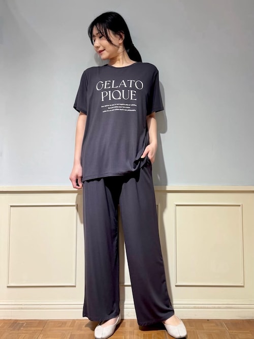 レーヨンロゴTシャツ（ルームウェア/パジャマ）｜gelato pique