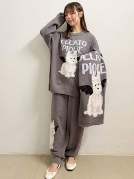 「アイテム（ブランケット）」を使った、gelato piqueさん（レディース・161cm）の秋コーディネート
