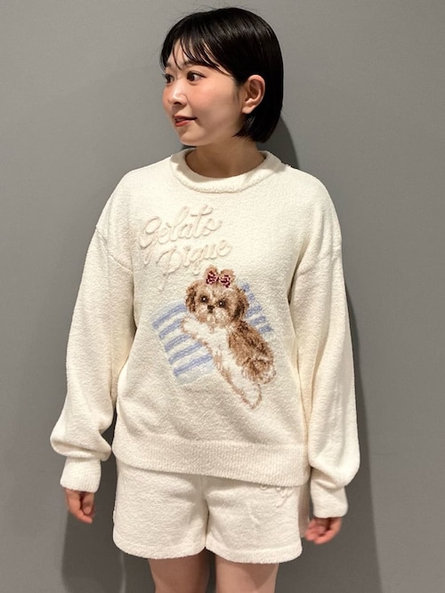 【新品】ジェラートピケ シーズージャガードプルオーバー＆ショートパンツセット ONLINE限定】シーズージャガードプルオーバー＆ベビモコショート