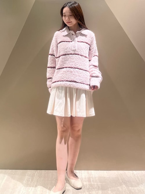 セール】ジェラートボーダーポロ衿プルオーバー（ルームウェア