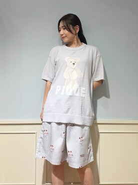 「アイテム（ルームウェア、グリーン系）」を使った、gelato piqueさん（レディース・158cm）の夏コーディネート