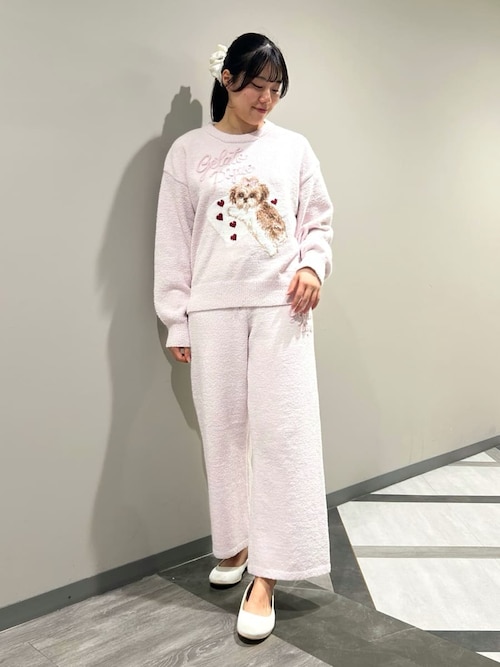 ジェラートピケ　シュタイフ　ジャガードプルオーバー＆ロングパンツ　ピンク　新品 ONLINE限定】シーズージャガードプルオーバー＆ベビモコロング