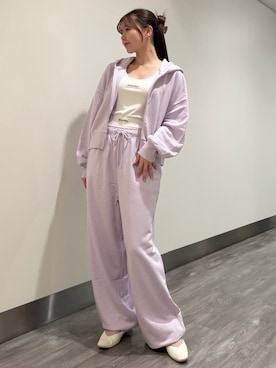 「アイテム（ルームウェア/パジャマ、パープル系）」を使った、gelato piqueさん（レディース・158cm）の夏コーディネート