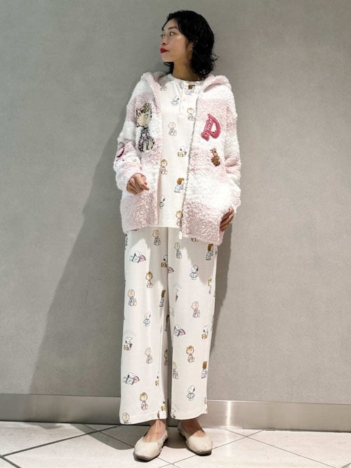 セール】【PEANUTS】オリジナルアート 総柄プルオーバー（ルームウェア