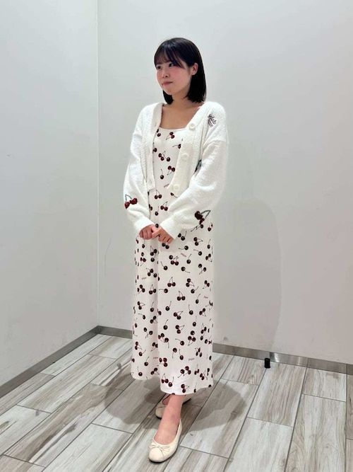 チェリー柄カップインキャミワンピース（ルームウェア/パジャマ