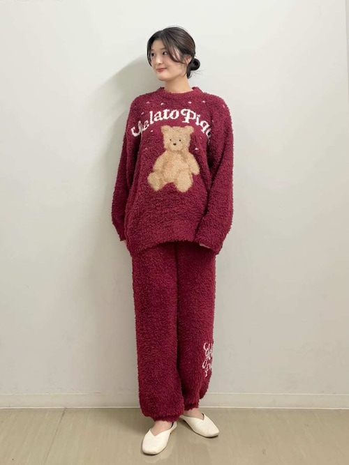 ベアジャガードプルオーバー ジェラピケ クリスマス ルームウェアセット HOLIDAY】スキーベアジャガードプルオーバー(ニットプルオーバー