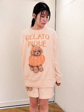 「アイテム（ルームウェア/パジャマ、ベージュ系）」を使った、gelato piqueさん（レディース・151cm）の秋コーディネート