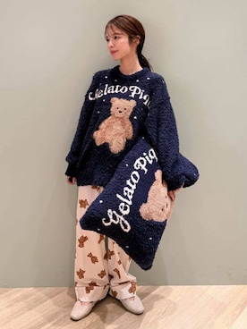 「アイテム（寝具）」を使った、gelato piqueさん（レディース・156cm）の秋コーディネート