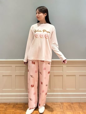 「アイテム（ルームウェア）」を使った、gelato piqueさん（レディース・161cm）の冬コーディネート