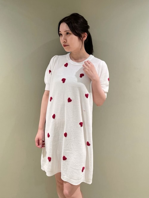 ONLINE限定】エアリーモコハートジャガードワンピース（ルームウェア