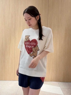 「アイテム（その他ルームウェア、レッド系）」を使った、gelato piqueさん（レディース・158cm）の春コーディネート