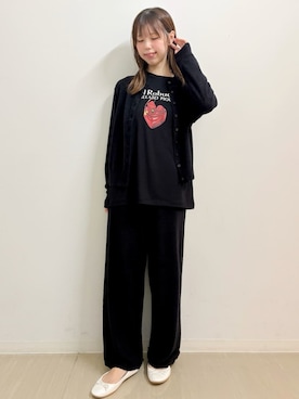 「アイテム（ルームウェア、ブラック系）」を使った、gelato piqueさん（レディース・161cm）の秋コーディネート