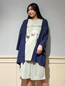 「アイテム（ルームウェア、グリーン系）」を使った、gelato piqueさん（レディース・158cm）の夏コーディネート