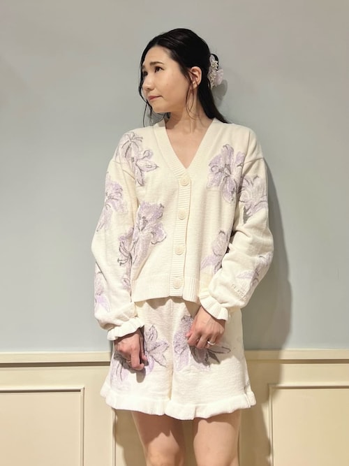 【新品】ジェラートピケMUCHAリリージャガードカーディガン&ショートパンツ MUCHA】リリージャガードカーディガン(カーディガン・ガウン)｜ルーム
