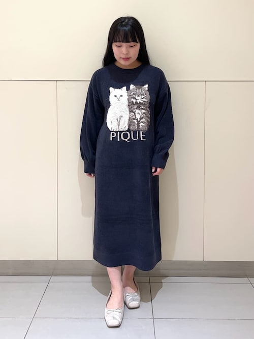 ツインキャットジャガードワンピース（ルームウェア/パジャマ