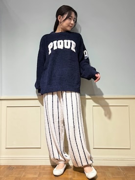 「アイテム（ルームウェア、ブルー系）」を使った、gelato piqueさん（レディース・158cm）の秋コーディネート