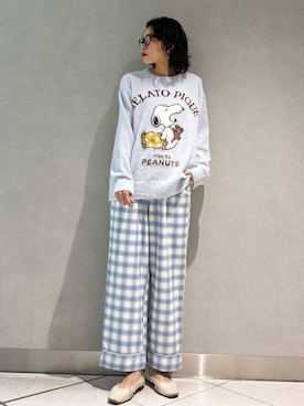 「アイテム（ルームウェア/パジャマ）」を使った、gelato piqueさん（レディース・168cm）の秋コーディネート