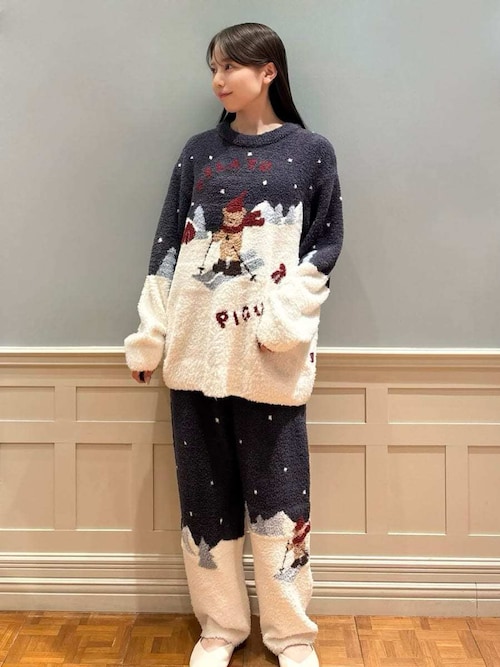 HOLIDAY】【HOMME】スキーベアジャガードロングパンツ（ルームウェア