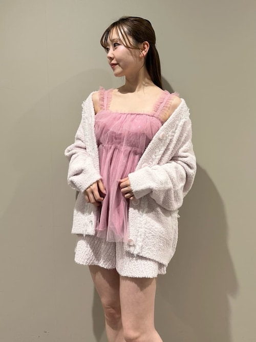 ハート柄チュールカップインキャミソール（ルームウェア/パジャマ