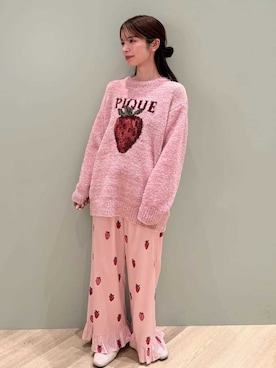 「アイテム（ルームウェア）」を使った、gelato piqueさん（レディース・156cm）の冬コーディネート