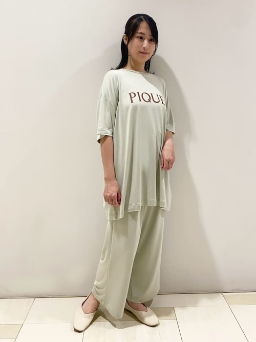 ジェラートピケ gelato pique カラーレーヨン　ロゴロングパンツ　冷感 PIQ0125F0110_zo_a109.jpg