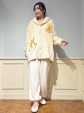 「アイテム（ルームウェア/パジャマ、ベージュ系）」を使った、gelato piqueさん（レディース・158cm）の秋コーディネート