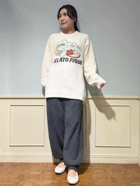 「アイテム（ルームウェア/パジャマ、ベージュ系）」を使った、gelato piqueさん（レディース・158cm）の秋コーディネート