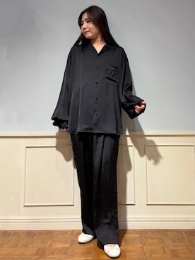 「アイテム（ルームウェア、ブラック系）」を使った、gelato piqueさん（レディース・158cm）の秋コーディネート