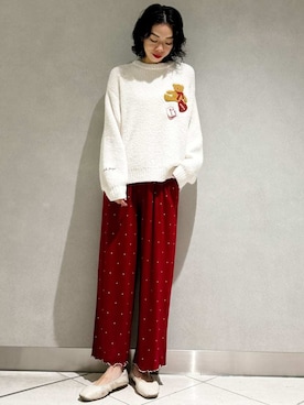 「アイテム（ルームウェア）」を使った、gelato piqueさん（レディース・168cm）の秋コーディネート