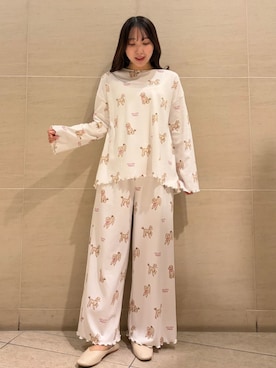 「アイテム（ルームウェア/パジャマ）」を使った、gelato piqueさん（レディース・158cm）の冬コーディネート