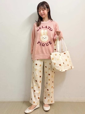 「アイテム（マタニティウェア/グッズ、ベージュ系）」を使った、gelato piqueさん（レディース・161cm）の夏コーディネート
