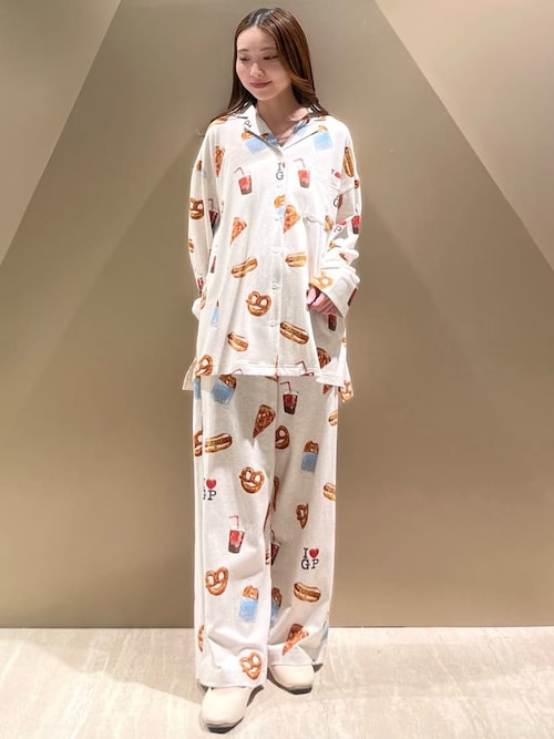 NYブランチ柄シャツ（ルームウェア/パジャマ）｜gelato pique
