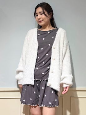 「アイテム（ルームウェア/パジャマ、ホワイト系）」を使った、gelato piqueさん（レディース・158cm）の秋コーディネート