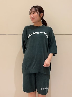 「アイテム（ルームウェア、グリーン系）」を使った、gelato piqueさん（レディース・158cm）の夏コーディネート