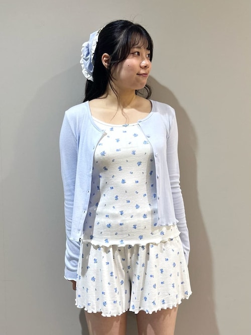 リトルローズ柄針抜きショートパンツ（ルームウェア/パジャマ