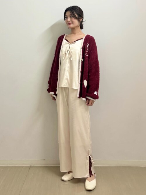 セール】レースサテンキャミソール（ルームウェア/パジャマ）｜gelato