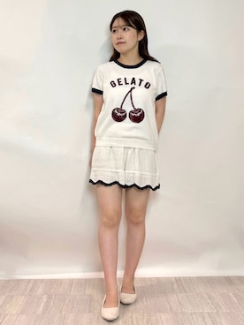 「アイテム（ルームウェア）」を使った、gelato piqueさん（レディース・154cm）の夏コーディネート
