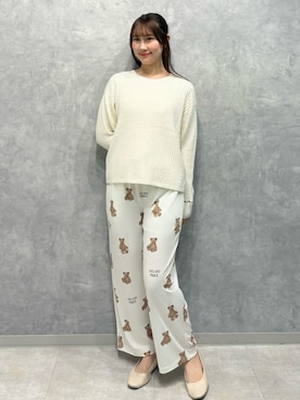 「gelato pique（ジェラートピケ）のモチーフ3柄ロングパンツ（ルームウェア/パジャマ）」を使った、gelato piqueさん（レディース・165cm）の秋コーディネート