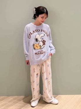 「アイテム（ルームウェア）」を使った、gelato piqueさん（レディース・156cm）の秋コーディネート