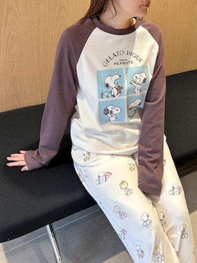 「アイテム（ルームウェア）」を使った、gelato piqueさん（レディース・157cm）の秋コーディネート