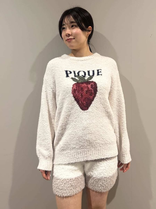 セール】メランジストロベリージャガードプルオーバー（ルームウェア