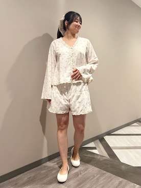「gelato pique（ジェラートピケ）のバリエーションシャツ（ルームウェア/パジャマ）」を使った、gelato piqueさん（レディース・165cm）の夏コーディネート