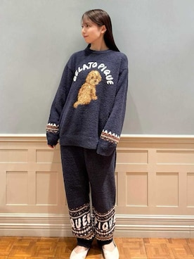 「アイテム（ルームウェア）」を使った、gelato piqueさん（レディース・161cm）の冬コーディネート