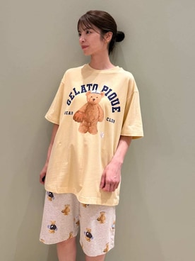 「アイテム（ルームウェア/パジャマ、イエロー系）」を使った、gelato piqueさん（レディース・156cm）の夏コーディネート