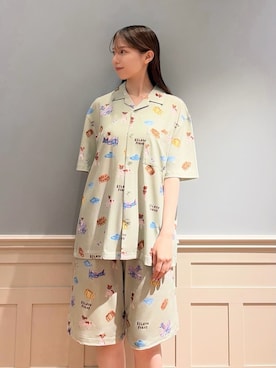 「アイテム（ルームウェア、グリーン系）」を使った、gelato piqueさん（レディース・161cm）の夏コーディネート