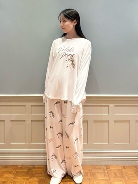 「アイテム（ルームウェア/パジャマ）」を使った、gelato piqueさん（レディース・161cm）の秋コーディネート