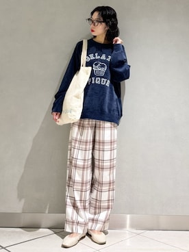 「アイテム（ルームウェア）」を使った、gelato piqueさん（レディース・168cm）の秋コーディネート